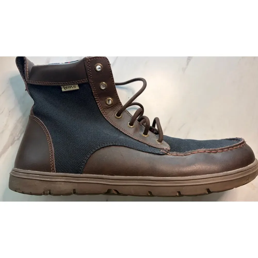 Lems Boulder Boot Navy Stout Mens 12 EU 46 Zero Drop Wide Toe Box Leather